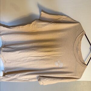 Aerie Light Beige Graphic Boyfriend Oversized Tee